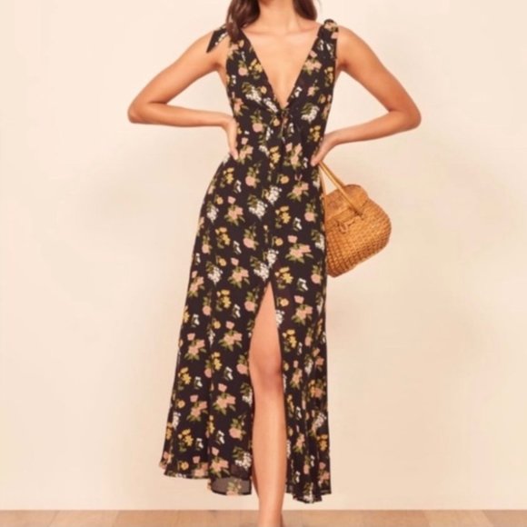 Reformation Harper Floral Midi Dress sz 2 - Picture 1 of 3